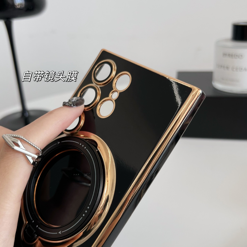 Suitable for Samsung S23ultra cell phone case A14/A54 magnetic bracket S22P lens all-inclusive A13 plating soft case TPU Back cover Simple Style for Samsung S23Plus S23Ultra S22 S22Plus S22 Ultra A52