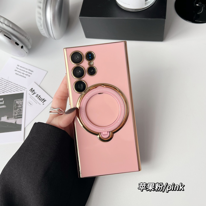 Suitable for Samsung S23ultra cell phone case A14/A54 magnetic bracket S22P lens all-inclusive A13 plating soft case TPU Back cover Simple Style for Samsung S23Plus S23Ultra S22 S22Plus S22 Ultra A52