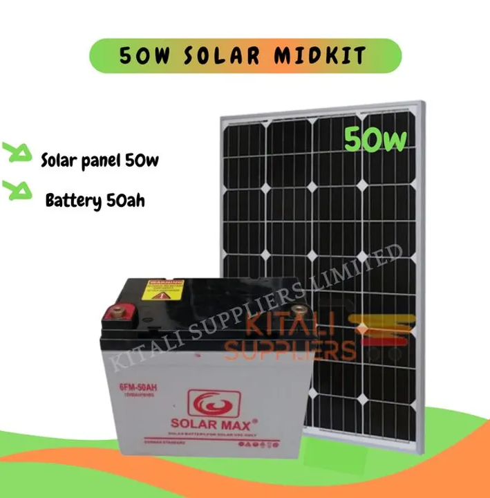 Solar Midkit 50ah Battery (Solar panel 50watts all weather solar battery 50ah