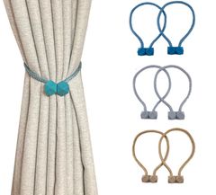 Simplistic Luxurious Curtain Tiebacks - Magnetic Cube Design, No-Drill Installation, Premium Window Curtain Holdbacks - Elegant Home Décor Accessories Gold 2 PCS
