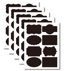 Strong Adhesive Black PVC Labels - Irregular Shaped Blackboard PVC Stickers for Bottles，Fancy Black Board Kitchen Jam Jar Labels Black 40 PCS