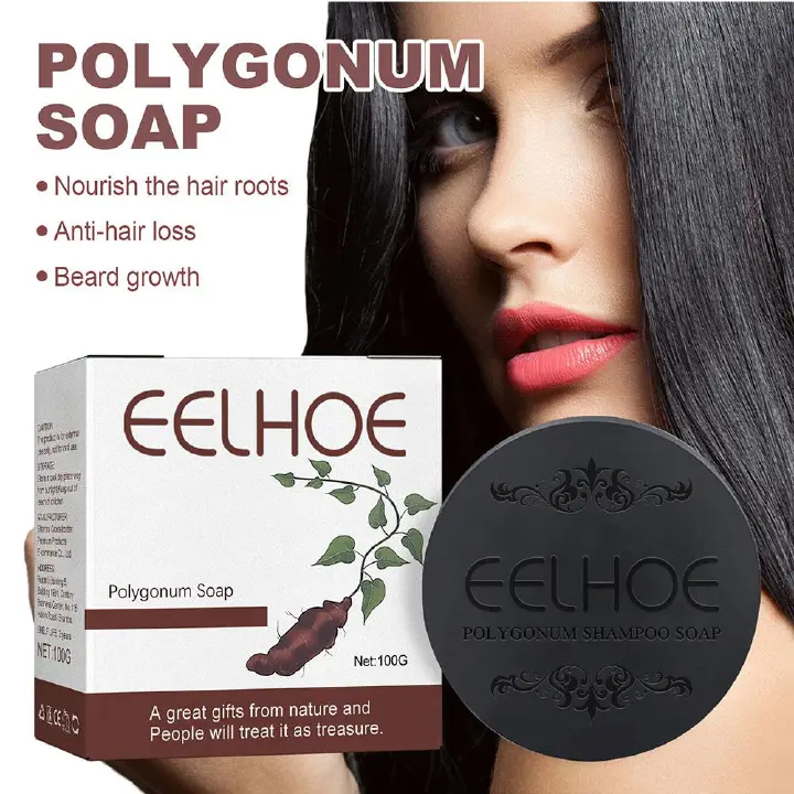 1pc Hair Nourishing Shampoo Soap Natural Polygonum Essence Hair Shampoo Darkening Soap Hair Soap Care Cleansing Hair Bar