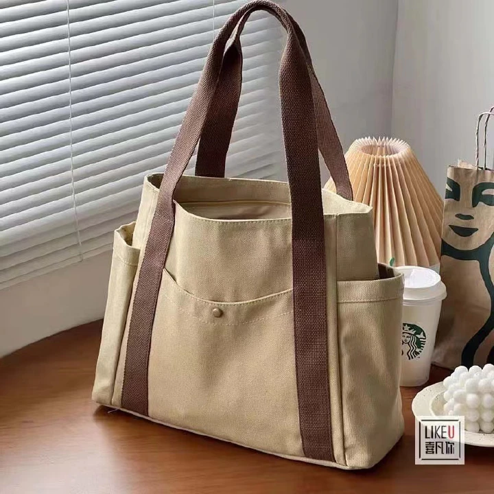 Large Capacity Canvas Tote Bags for Work Commuting Carrying Bag College Style Student Outfit Book Shoulder Bag The quality of the whole network is first