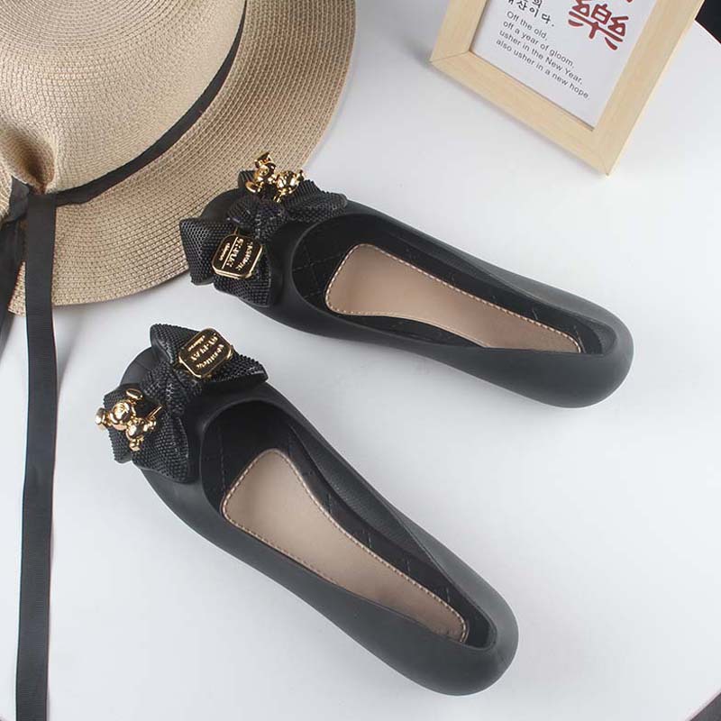 BIG SALE New women's sandals solid color flat sleek buckle bow for summer wear casual round toe sandals ladys shoes flats  womens shoes flats shoes