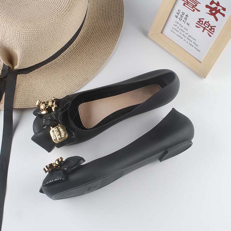 BIG SALE New women's sandals solid color flat sleek buckle bow for summer wear casual round toe sandals ladys shoes flats  womens shoes flats shoes