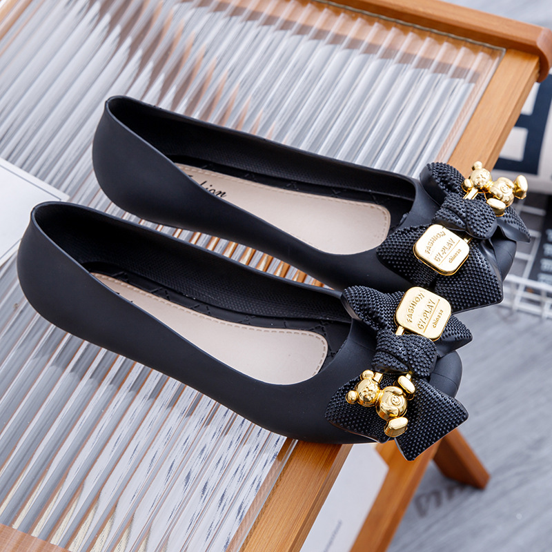 BIG SALE New women's sandals solid color flat sleek buckle bow for summer wear casual round toe sandals ladys shoes flats  womens shoes flats shoes
