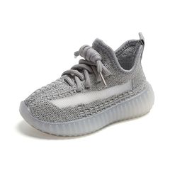 Athletic & Outdoor Children's Shoes Mesh Breathable Toddler Soft Comfortable Casual Shoes Boys Girls Sneakers Kids New Non-slip Sport Running Shoes 24 Gray