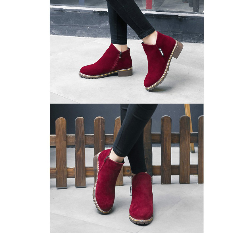 Ankle & Bootie  Shoes Women Fashion Thick Sole Ankle Boots Comfortable Plus Size Snow Boots for Women Female Platform Boots Botas De Mujer