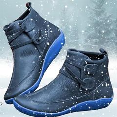Ankle & Bootie Ankle Boots Roman Pointed Casual Booties Spring Autumn Women's Shoes Leather Boots 39 Blue