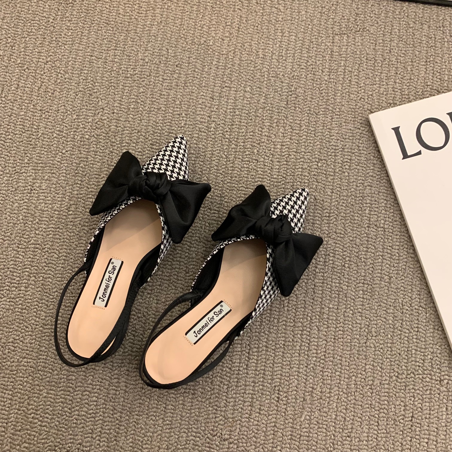 French Thick Heel Bowknot Sandals Women Summer 2022 New Elegant Medium Heel Women's shoes Fashion Grid Design Pumps sandales