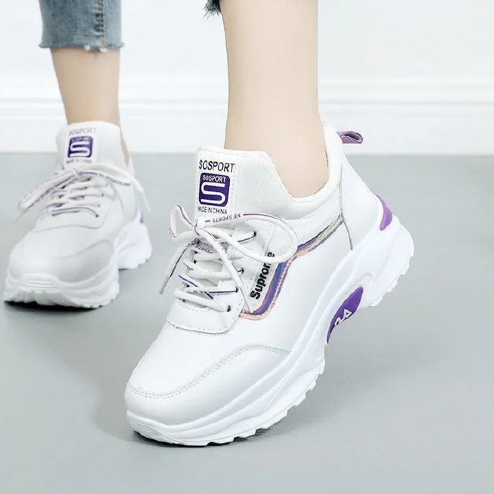 Women's Wear Resistant Non-Slip Elevating Travel Flat Running Shoes