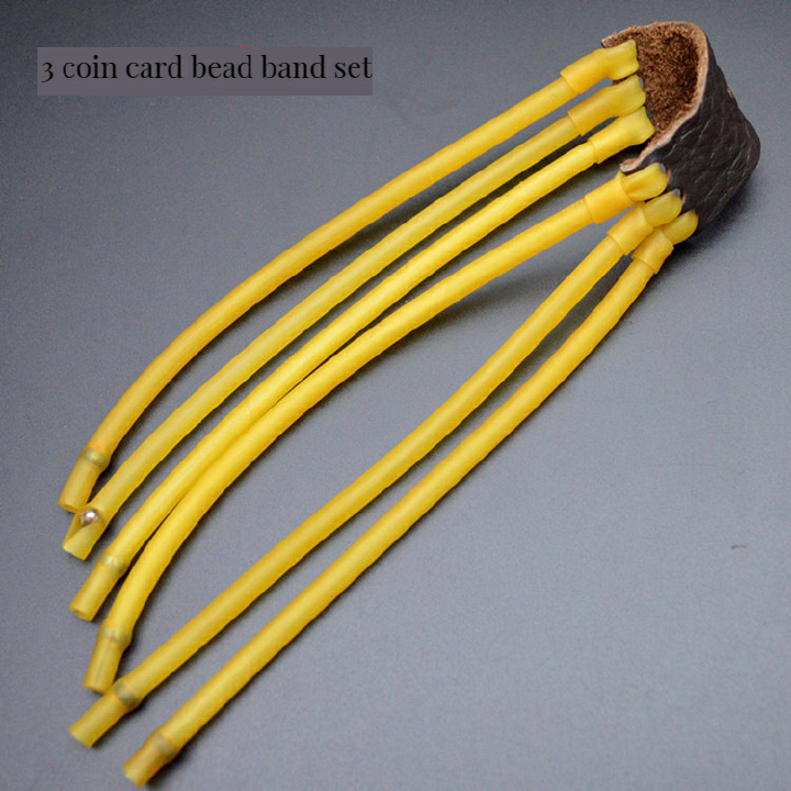 Outdoor Sports Games 3050 Three Card Six Strand Slingshot Rubber Band Set Card Ball Ball Strap Outdoor Competition Wolf Slingshot Special Rubber Band Accessories