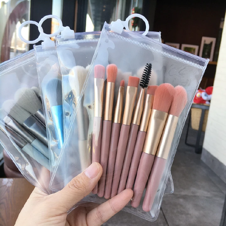 Expert Recommends Mini Makeup Brush Set Ins Eye Shadow Brush Foundation Make-up Powder Blusher Refresh Soft Hair Cover Brush Toilet Beauty Tool 8 Pieces