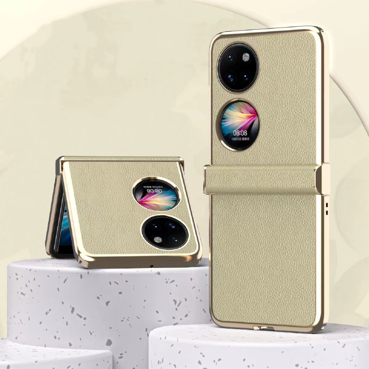 Phone Cover  For Huawei P50pocket Phone Case P50 Foldable Screen Protective Leather Case, Hinge Plain Leather 5G, All Inclusive, Anti Drop Suitable