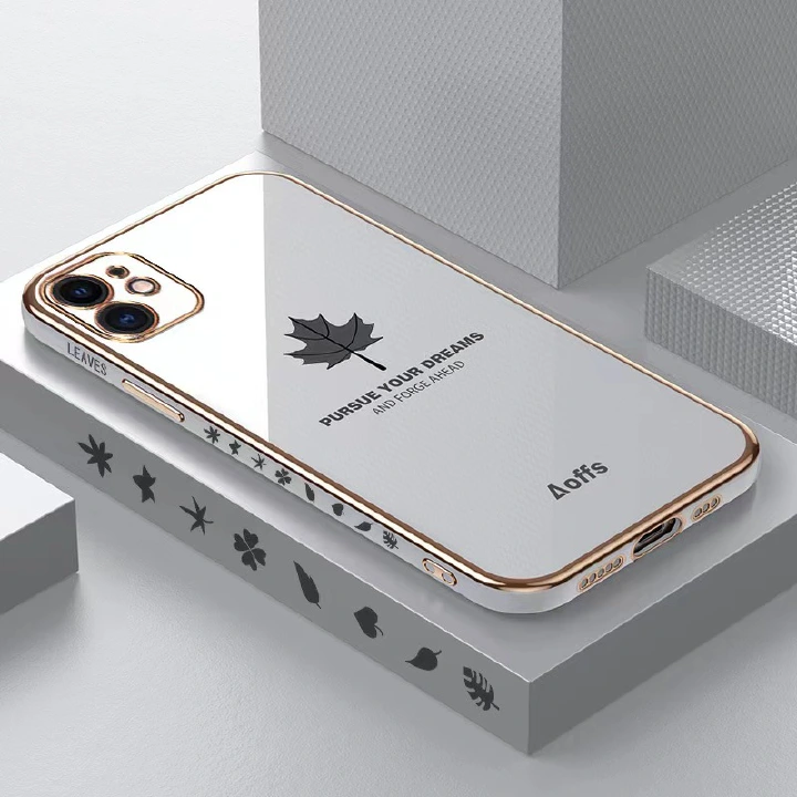 Phone Case For Samsung Galaxy S10 A32 A52 A72 A21s A20s A10s A11 A12 A13 A23 A30 A31 A50 A70 A71 A51 A22 A03 A03s A03CORE A33 A53 A73 Electroplating Maple Leaf
