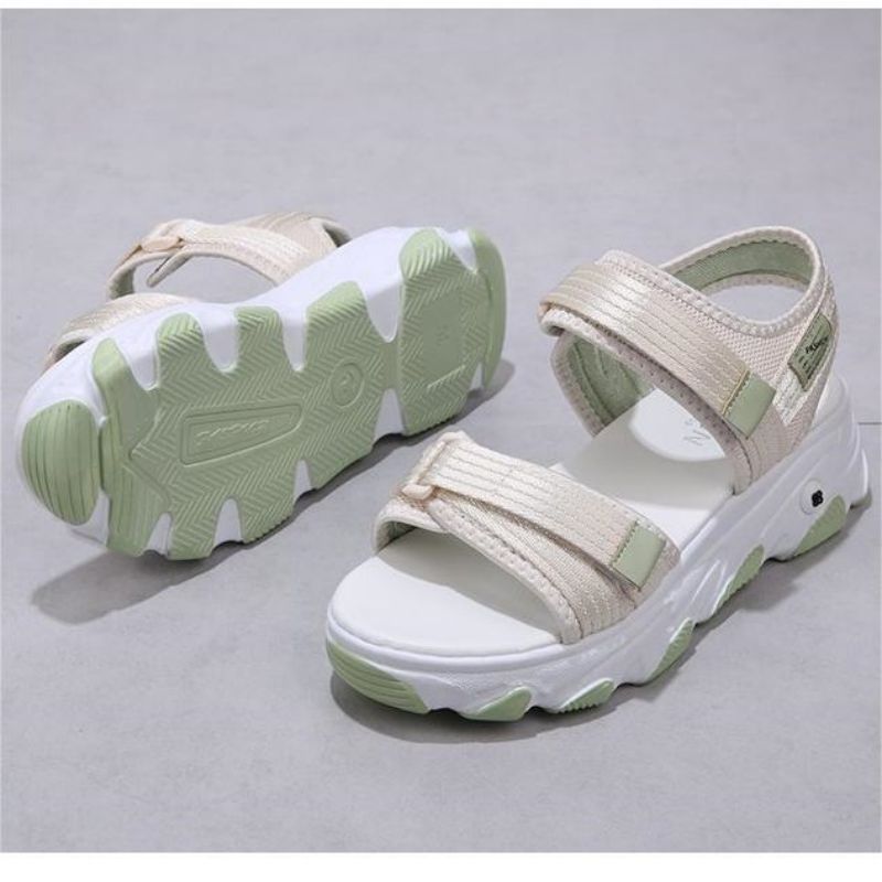 Flats Sandals New Women’s Shoe Sandals Female Fairy Style Summer Wild Flat Velcro Sneakers ins Net Red bear Women's Shoes Girl Roman Shoes Comfortable