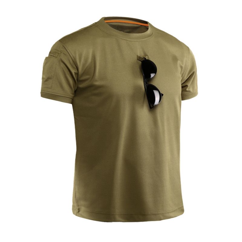 T-Shirts Outdoor T-Shirt Men Simple Personality With Loose Round Neck Tactical Short Sleeve Elastic Quick Drying Camouflage Training Casual Short Sleeve