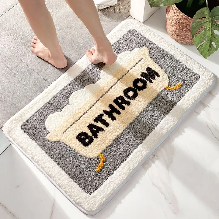 Optional Bathroom Absorbent Mat Made Of Cashmere Non-Slip Toilet Cartoon Entry Mat