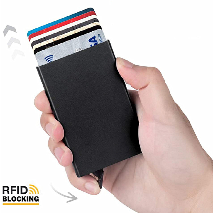 Men's Metal Aluminum Alloy Credit Card Case Automatic Card Holder