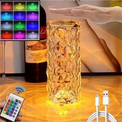 Other Novelty Lighting Led 16 Color Crystal Table Lamp Rose Light Romantic Diamond Ambiance Light Touch Adjustable Nightlight Bedroom Decoration Charge 16 colors 16*7cm