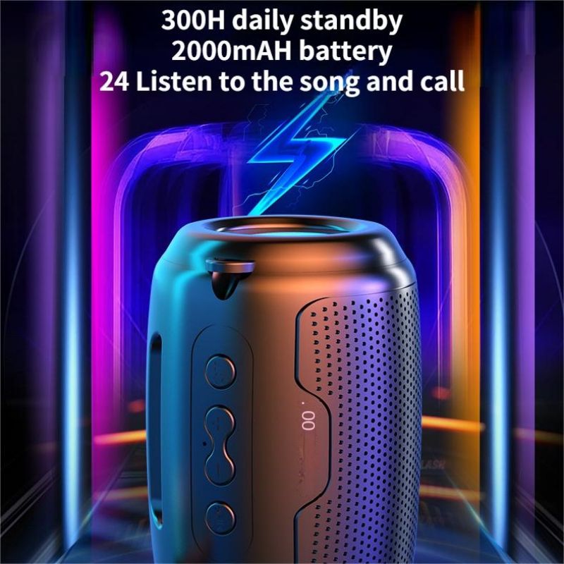 Bluetooth Speakers Wireless Bluetooth Speaker Subwoofer Large Volume Cool Dynamic Atmosphere Light 5.0 Portable Small Home Outdoor