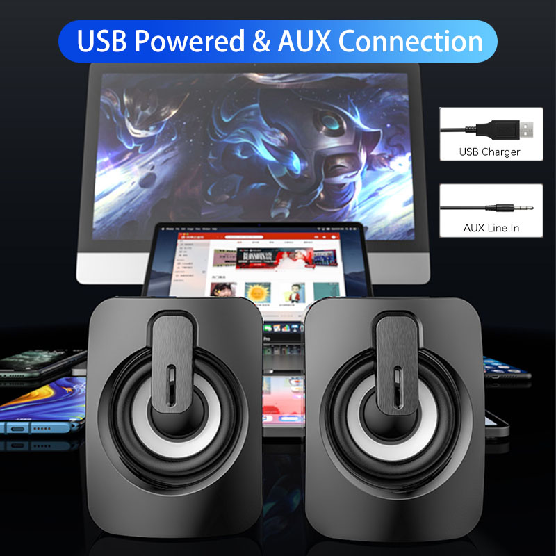 Audio Desktop Home Woofer Wired Usb Driven Multimedia Small Speaker