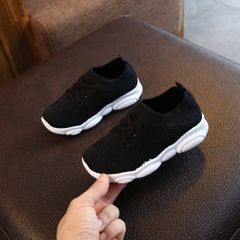 New Arrival   Sneakers Simple And Personalized Versatile Spring And Autumn Children'S Shoes Elastic Socks Shoes Boys' Sports Shoes Knitted Single Shoes 30 Black