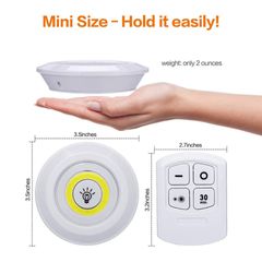 Wall Lights 3W Super Bright Cob Under Cabinet Light LED Wireless Remote Control Dimmable Wardrobe Night Lamp Home Bedroom Kitchen Nightlight Light *3 、Remote control *1 As shown in the figure
