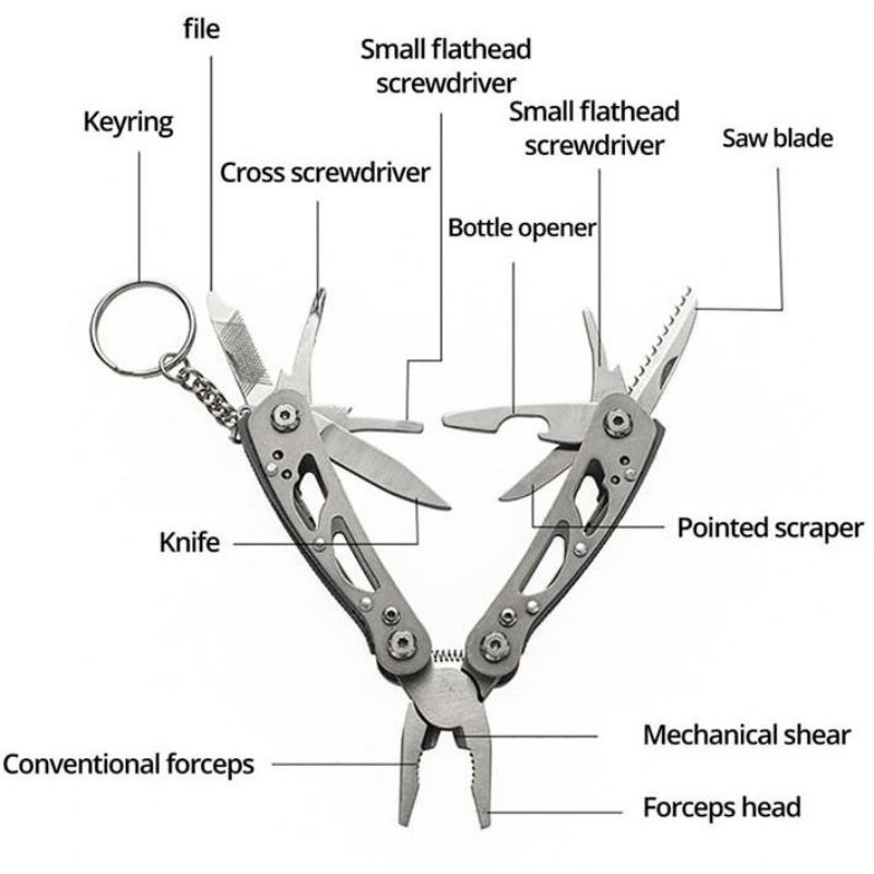 Safety & Survival Outdoor Stainless Steel Folding Portable Multi-Function Pliers Screwdriver Combination Of Small Multi-Purpose Pliers Small Tool