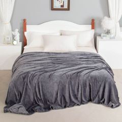 SEIKANO Warm Flannel Blanket For Winter Soft Throw Blanket On Sofa Bed Travel Adult Home Textile Solid Color Blankets Bedspread Gray L