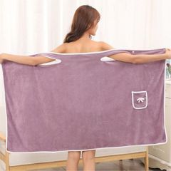 Bath Towels Bathroom Wearable Bathrobe Towel Dress Home Textiles Bath Sauna purple 80X135CM