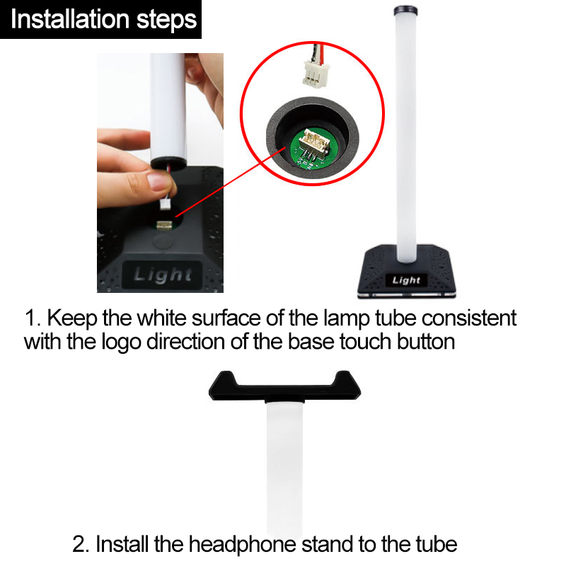 Headphone Stand Atmosphere Light One For Two Decoration Game RGB Picking Up Syllables Playing Music Table Lamp Touch Mobile Phone APP Control Symphony