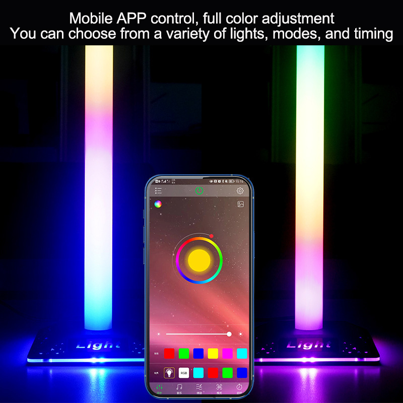 Headphone Stand Atmosphere Light One For Two Decoration Game RGB Picking Up Syllables Playing Music Table Lamp Touch Mobile Phone APP Control Symphony