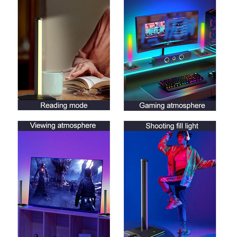Headphone Stand Atmosphere Light One For Two Decoration Game RGB Picking Up Syllables Playing Music Table Lamp Touch Mobile Phone APP Control Symphony