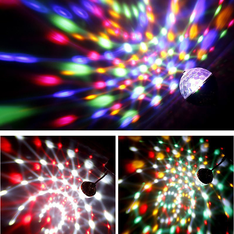 360° Rotating Disco Ball Light Golden Self-propelled Light Automatic Color Change USB Interface Power Supply KTV Bar Family Night Light Atmosphere Small