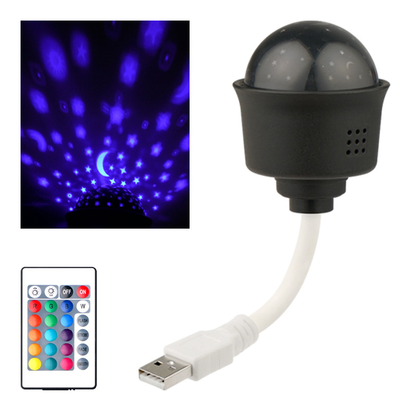 LED Small Starry Sky Atmosphere Night Light Projection RGB Disco Lamps Ball Small Portable USB Power Supply Remote Control Lighting Changes KTV Bar Home Entertainment