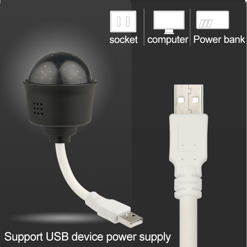 LED Small Starry Sky Atmosphere Night Light Projection RGB Disco Lamps Ball Small Portable USB Power Supply Remote Control Lighting Changes KTV Bar Home Entertainment
