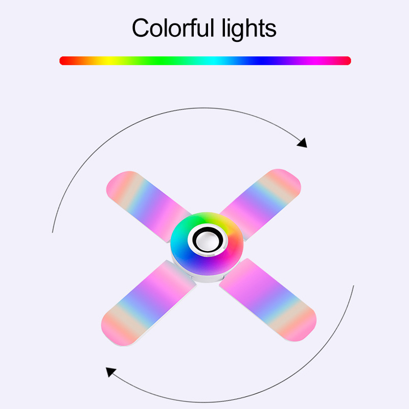 LED bulbs Bluetooth Connection To Play Music Remote Control To Adjust Colorful RGB Lighting And Audio Universal E27 Lamp Holder Folding Shrink Living Room Bedroom KTV