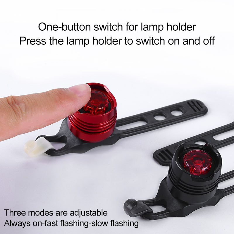Small Warning Lights Emergency Lights LED Taillights Energy-saving Lamp Beads Button Batteries Installed On Mountain Bicycles Bright Waterproof Front And Rear Lights