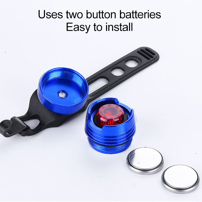 Small Warning Lights Emergency Lights LED Taillights Energy-saving Lamp Beads Button Batteries Installed On Mountain Bicycles Bright Waterproof Front And Rear Lights