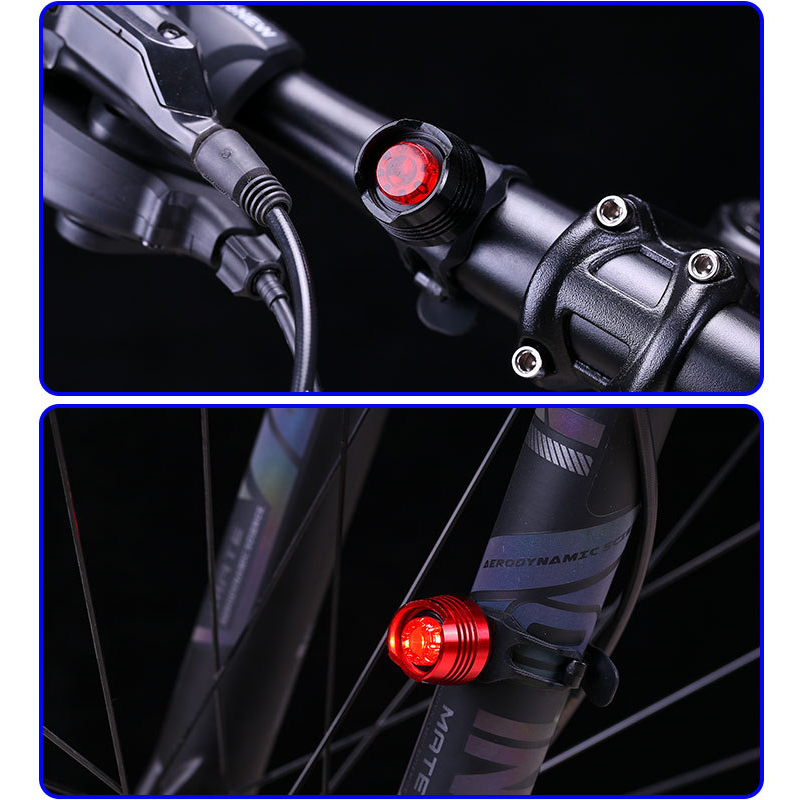 Small Warning Lights Emergency Lights LED Taillights Energy-saving Lamp Beads Button Batteries Installed On Mountain Bicycles Bright Waterproof Front And Rear Lights
