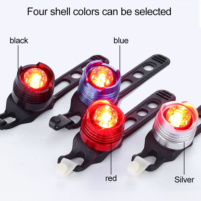 Small Warning Lights Emergency Lights LED Taillights Energy-saving Lamp Beads Button Batteries Installed On Mountain Bicycles Bright Waterproof Front And Rear Lights