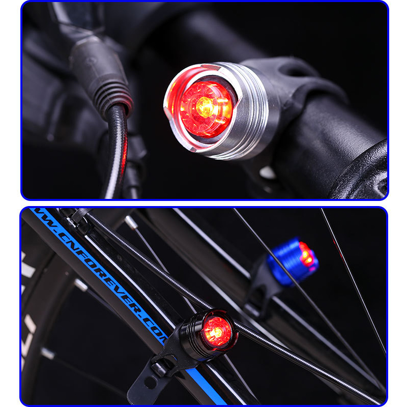 Small Warning Lights Emergency Lights LED Taillights Energy-saving Lamp Beads Button Batteries Installed On Mountain Bicycles Bright Waterproof Front And Rear Lights