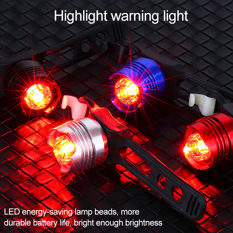 Small Warning Lights Emergency Lights LED Taillights Energy-saving Lamp Beads Button Batteries Installed On Mountain Bicycles Bright Waterproof Front And Rear Lights