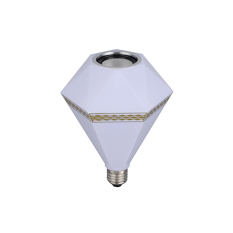 Diamond-shaped Speaker LED Bulbs Remote Control Symphony RGB Lighting Connected To Bluetooth Can Play Music E27 15W Atmosphere Light Bar KTV Bedroom Living Room