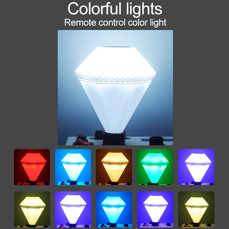 Diamond-shaped Speaker LED Bulbs Remote Control Symphony RGB Lighting Connected To Bluetooth Can Play Music E27 15W Atmosphere Light Bar KTV Bedroom Living Room