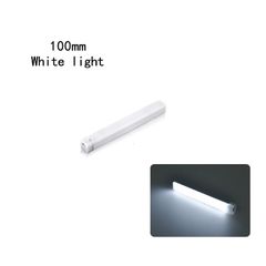 LED Human Body Induction Night Light Wall Lamp Strip USB Charging Wireless Bedside Wardrobe Bedroom Corridor Magnet Installation White Light Heating Cabinet White 100mm