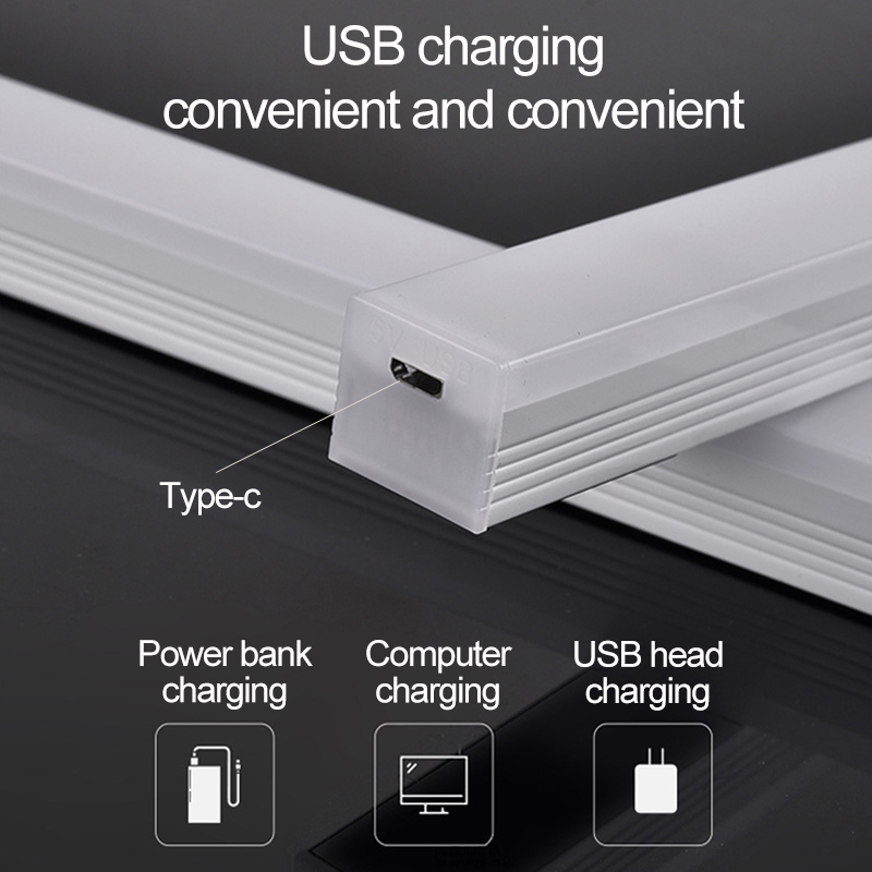 LED Human Body Induction Night Light Wall Lamp Strip USB Charging Wireless Bedside Wardrobe Bedroom Corridor Magnet Installation White Light Heating Cabinet