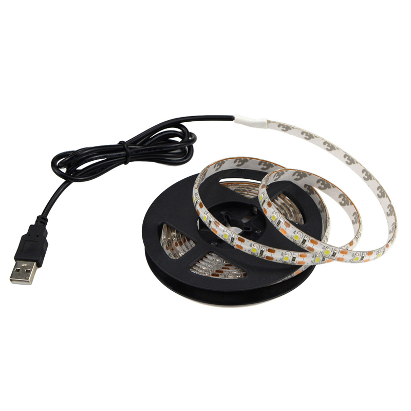 LED Monochrome Strip Lights With USB Interface 2835 SMD DC5V White /Warm White Light 0.5M/1M/2M/3M/4M/5M Waterproof/Non-waterproof TV Background Wall Decoration Atmosphere