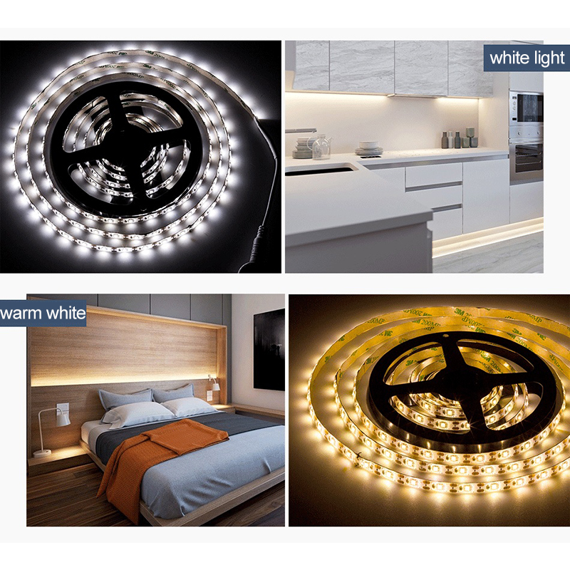 LED Monochrome Strip Lights With USB Interface 2835 SMD DC5V White /Warm White Light 0.5M/1M/2M/3M/4M/5M Waterproof/Non-waterproof TV Background Wall Decoration Atmosphere